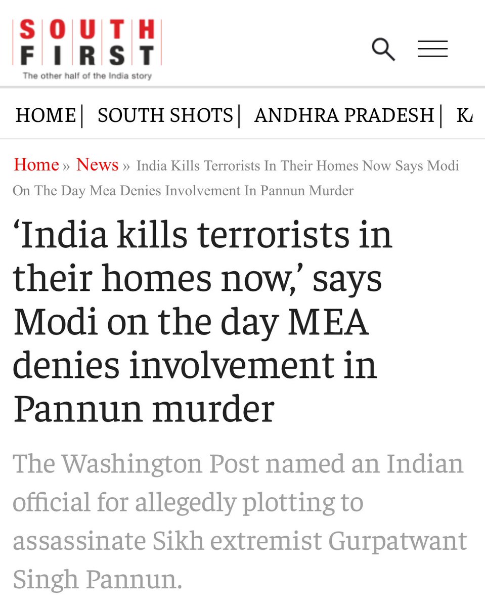 There's a disconnect between Indian bureaucracy and political leaders. The bureaucracy denies involvement in North American assassinations, while Modi's statement, 'No dossiers now: Bharat ghar mein ghus ke marta hai,' raises concerns. @StateDept appears to lack faith in the