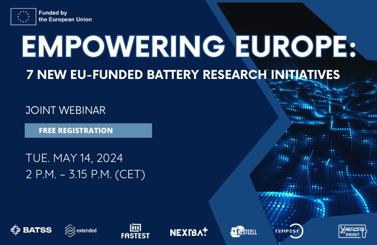 🔋⚡ Exciting news! Join us on May 14 🖥️ for a special webinar showcasing 7 new EU-funded battery research initiatives! Register now! 
us06web.zoom.us/webinar/regist… 

#NEXTBAT_EU #EnergyInnovation #BatteryResearch