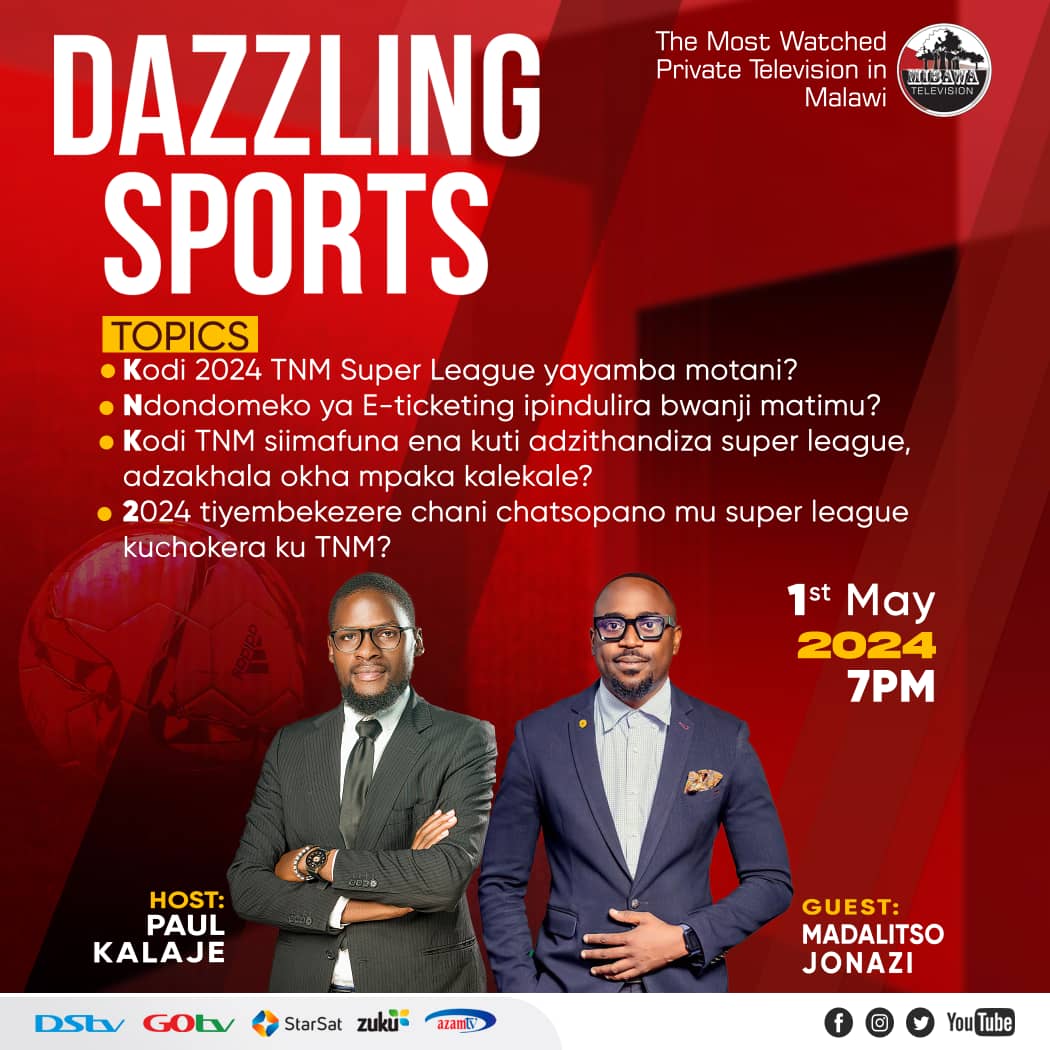 Dziwani zambiri za TNM Super League 2024 Season powonera Mibawa TV pa 1 May nthawi ya 7 koloko madzulo pamene Paul Kalaje atazacheze ndi TNM Head of Brand and Marketing, Madalitso Jonazi.

#TNM
#TNMSuperLeague
#MibawaTV