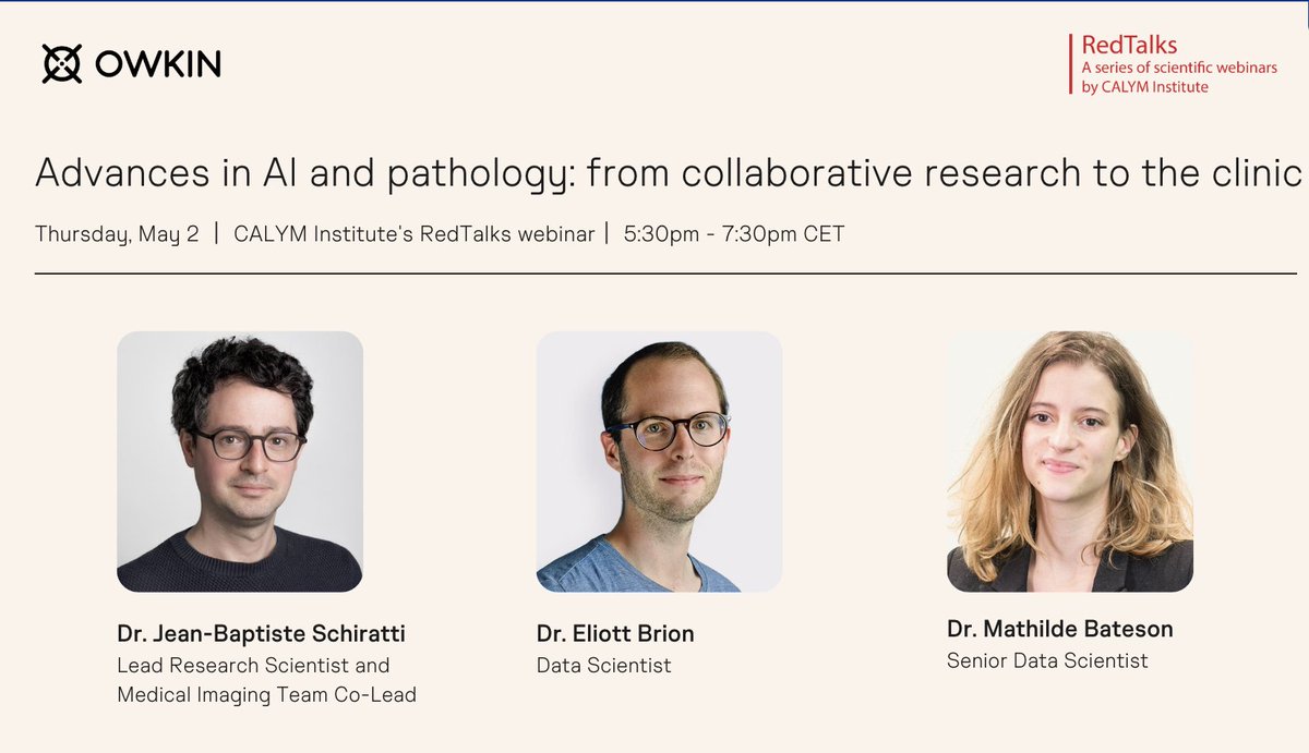 📣 On May 2nd, <a href="/OwkinScience/">Owkin</a> (<a href="/eliottbrion/">Eliott Brion</a>, @MathildeBateson and myself) will participate in the next edition of <a href="/CarnotCALYM/">Inst. Carnot CALYM</a>'s Red Talks webinar, along with Dr. Charlotte Syrykh from <a href="/IUCTOncopole/">IUCT Oncopole</a>  and <a href="/CHUdeToulouse/">CHU de Toulouse - compte inactif</a>.

👀Register here: shorturl.at/gjrs3

<a href="/LysaLymphoma/">Lysa Lymphoma</a>