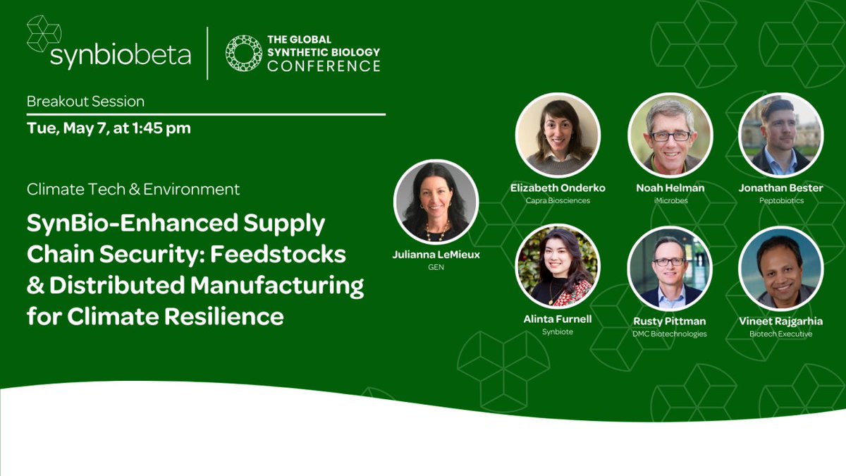 Industrial Microbes (@imicrobesinc) on Twitter photo Countdown to @synbiobeta 2024 in San Jose: 1 week!
Come see our co-founder <a href="/NoahHelman/">noah helman</a> discuss why distributed manufacturing is essential for a circular economy and why bioproduction of chemicals will be critical.
>>> Tues 7 May at 1.45pm <<< Countdown to @synbiobeta 2024 in San Jose: 1 week!
Come see our co-founder <a href="/NoahHelman/">noah helman</a> discuss why distributed manufacturing is essential for a circular economy and why bioproduction of chemicals will be critical.
>>> Tues 7 May at 1.45pm <<<