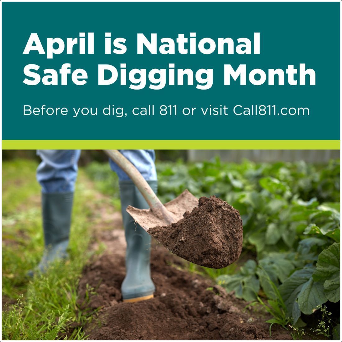 While may be the last day of #SafeDiggingMonth, ensure safe digging year-round by calling 8-1-1 or visiting Call811.com before any outdoor projects. Protect yourself, your family, and your property from damage. Visit call811.com today and #CallBeforeYouDig