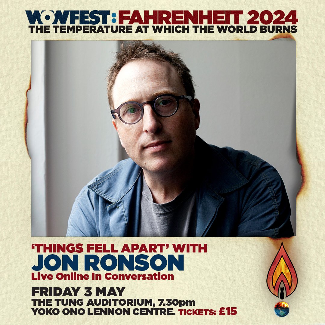 Don’t miss this rare chance to hear from @jonronson revealing further insights from his work on #ThingsFellApart & answering your most pressing questions too!

In conversation with Ben Zand 
@wowfest #Liverpool @TungAuditorium 
🗓️THIS FRIDAY

writingonthewall.org.uk/myevents/thing…

#CultureWars