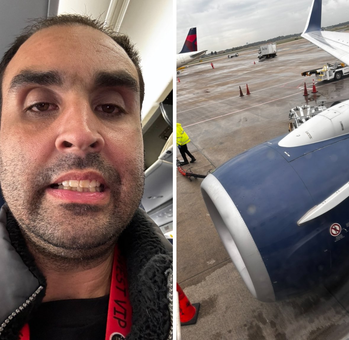 Check out DJ Alex Reyes #djalexreyes on board @Delta #deltaairlines flight# 1072 from #Atlanta to #SanFrancisco 

Our vacation is over you can see we’re currently seated in row 14 D in #maincabin #iflydelta #dl1072 #homesweethome
