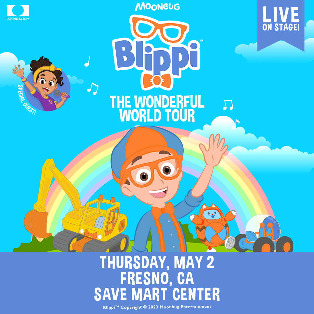 2 more days until Blippi arrives at the Save Mart Center.  Don't miss him and his friends as they bring The Wonderful World Tour to our arena stage.  Get your tickets now, spr.ly/6012jGwNq

#blippi #familyshow #smcrocks #asmglobal