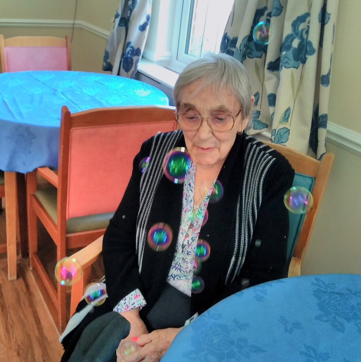 Fun with bubbles this morning #hicaactivities #bridlington #carehome
