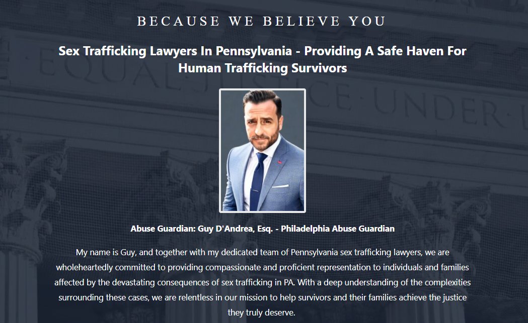 Sex Trafficking Lawyer Guy D'Andrea Pennsylvania - Abuse Guardian #Philadelphia #Pennsylvania #SexTrafficking #AbuseGuardian