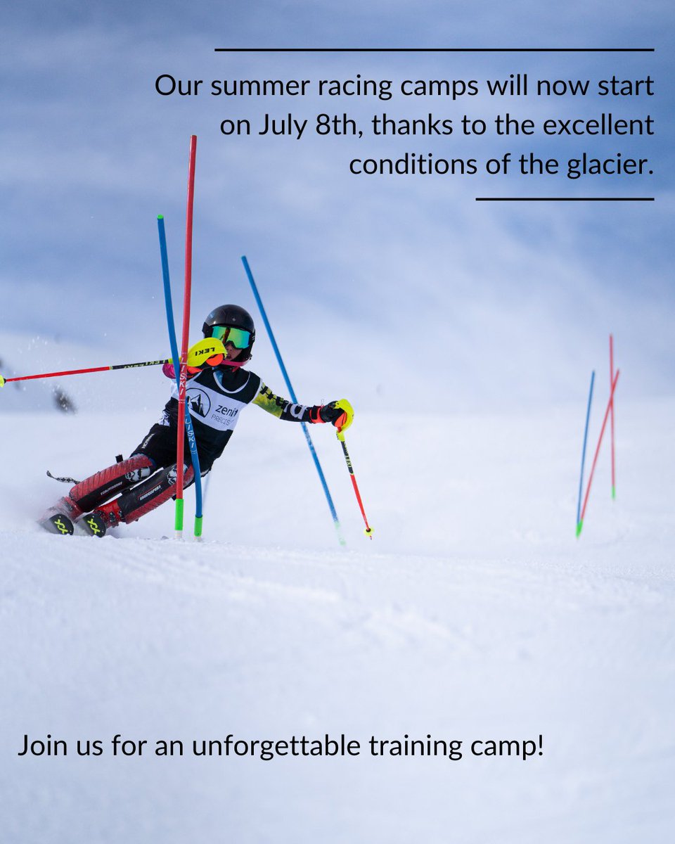 Exciting news alert! 📢

Our summer racing camps in @saasfee will now kick off on July 8th, thanks to the great conditions on the glacier.👌🏼❄️

Don't miss out this oportunity and book an unforgettable training week with us!⌛️

#escapetheordinary #skizenit
l8r.it/JSYJ