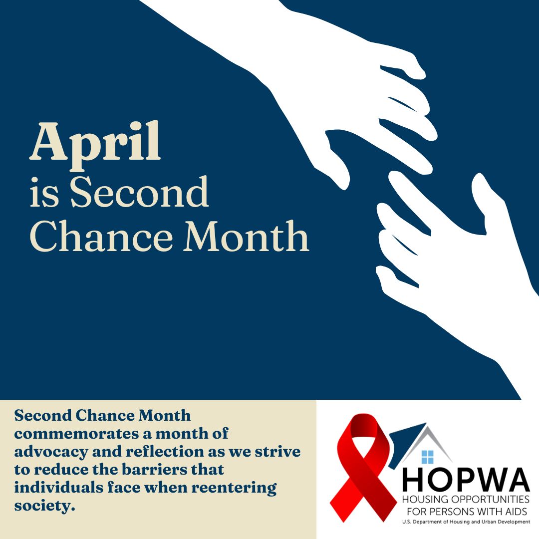 At its core #SecondChanceMonth is about second chances and ensuring folks have the resources and support to excel. We are proud of the work our grantees are doing to provide these second chances. 

To learn more about #housing, #HIV, and #reentry, go to:  hudexchange.info/programs/hopwa…