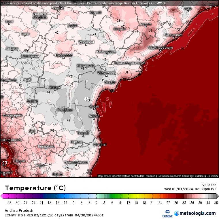 Alert ❗ During next 4 days widespread heatwave(45-47c) to sweep Rayalaseema & adjoining south Ap ( Anantapur, Nandyal, Kurnool, Kadapa, Prakasam, palnadu, interior Nellore, Tirupati , palnadu districts . Stay hydrated 🥵 
#AndhraPradesh #Summer2024