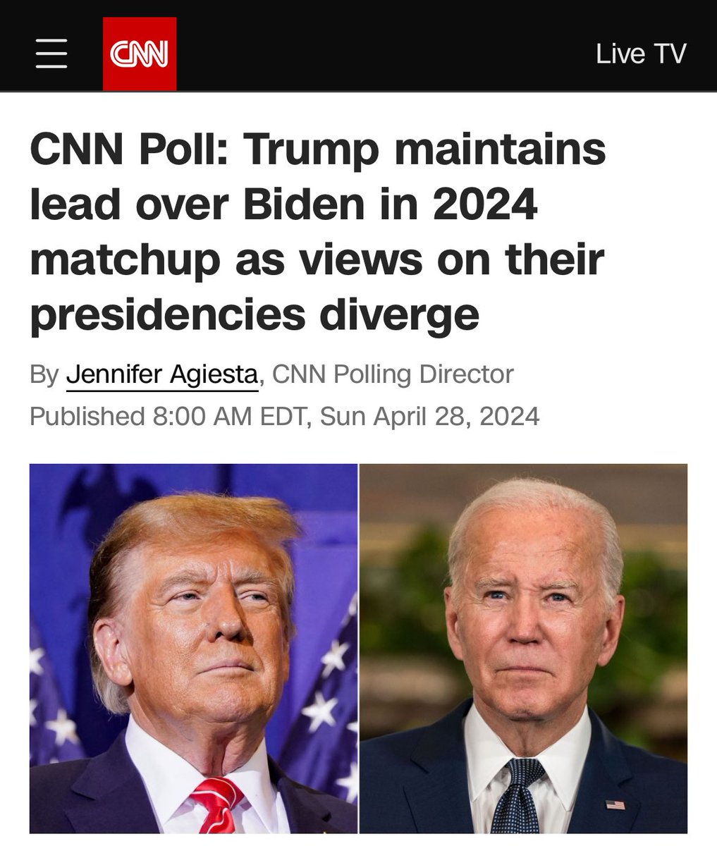 60% of Americans disapprove of Biden’s job performance, according to CNN. 71% of respondents disapprove of his handling of the Israel-Gaza crisis. Only 28% approve. 49% polled support Trump in the upcoming presidential election in the United States, with Biden at 43%.