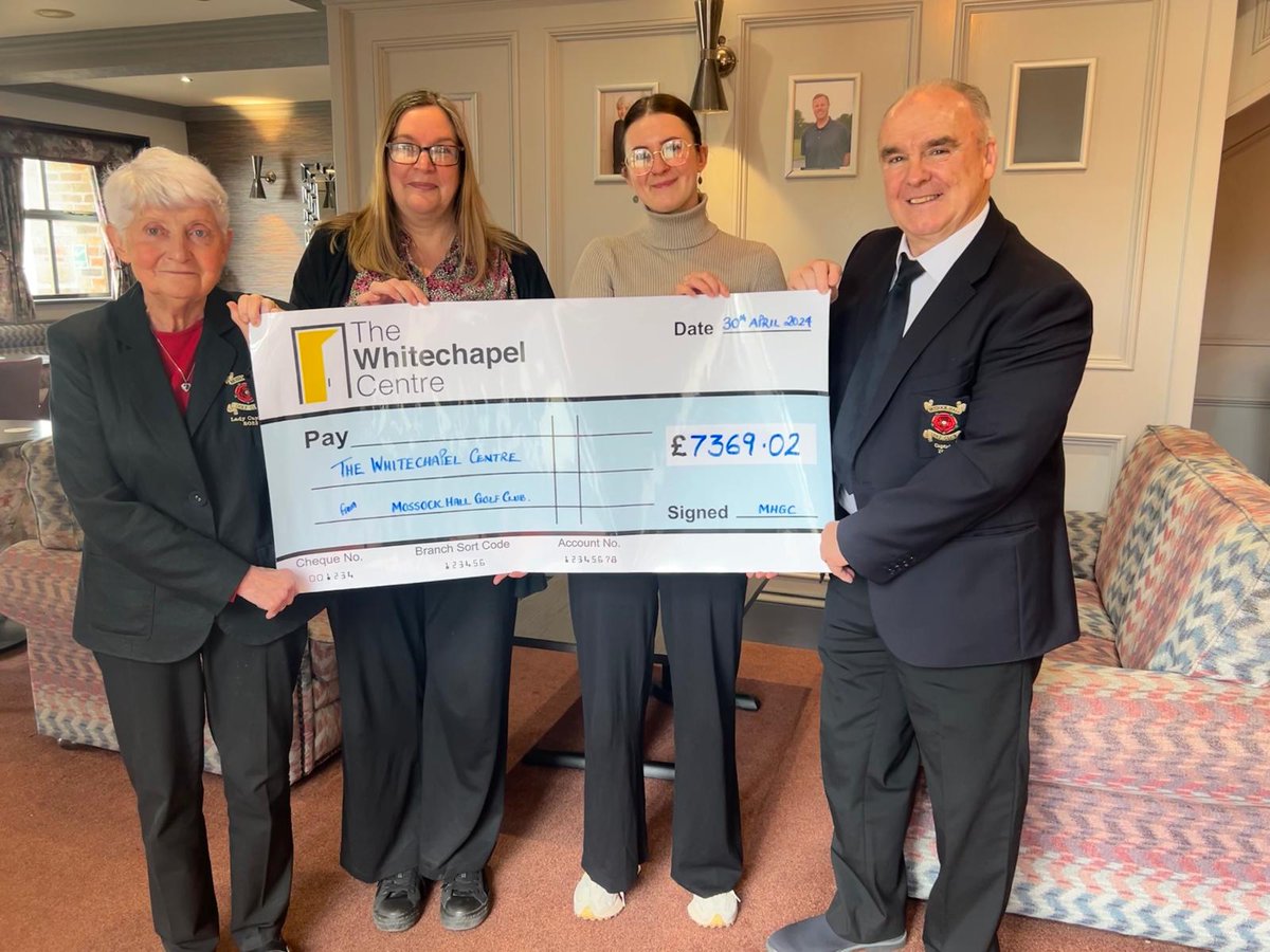 Many thanks to Mossock Hall Golf Club Captains for 2023, Keith and Sadie, whose amazing fundraising events and activities raised £7,369.02 to help end homelessness for people across our city. #fundraising #charity #endhomelessness