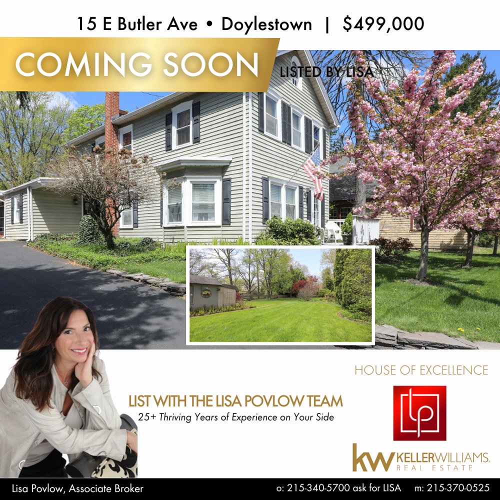 🎉 🏡#ComingSoon 3 bed, 1 ½ bath Historic Farmhouse in #NewBritainBoro
Charming renovations, double lot, 1-car garage $499,000
Showings begin May 2, 2024 - CALL to schedule your tour! 🏡
Lisa 215-370-0525
Office 215-340-5700 ask for LISA
#justlisted #historichomes #realestate