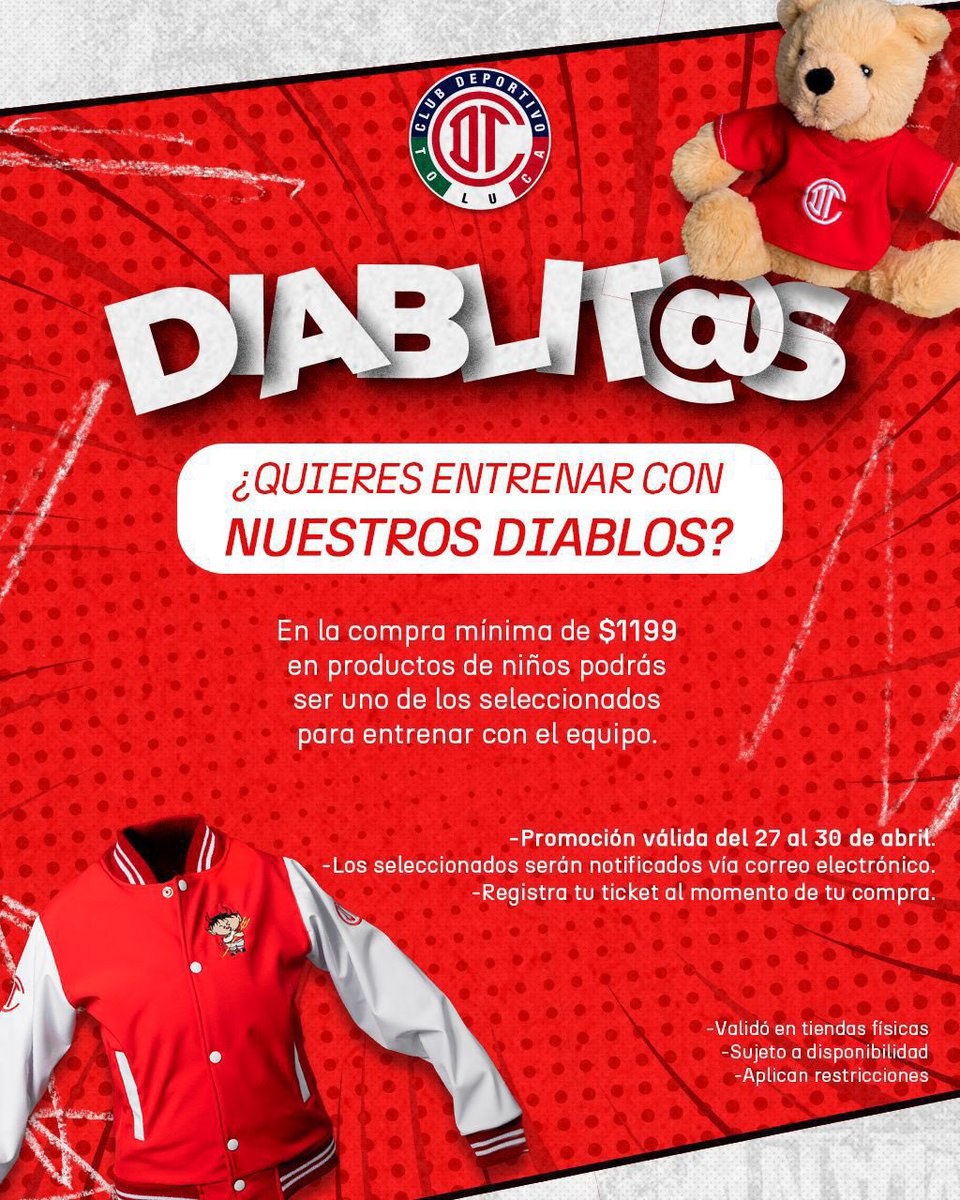 ⚠️🧐| ATENTOS DIABLIT@S ¿Quién se apunta a un entrenamiento con nuestros Diablos Rojos?😱😱 Consulta las bases y participa. ⬇️ *Sujeto a disponibilidad #NuestroViaje | #TuMismaSangre