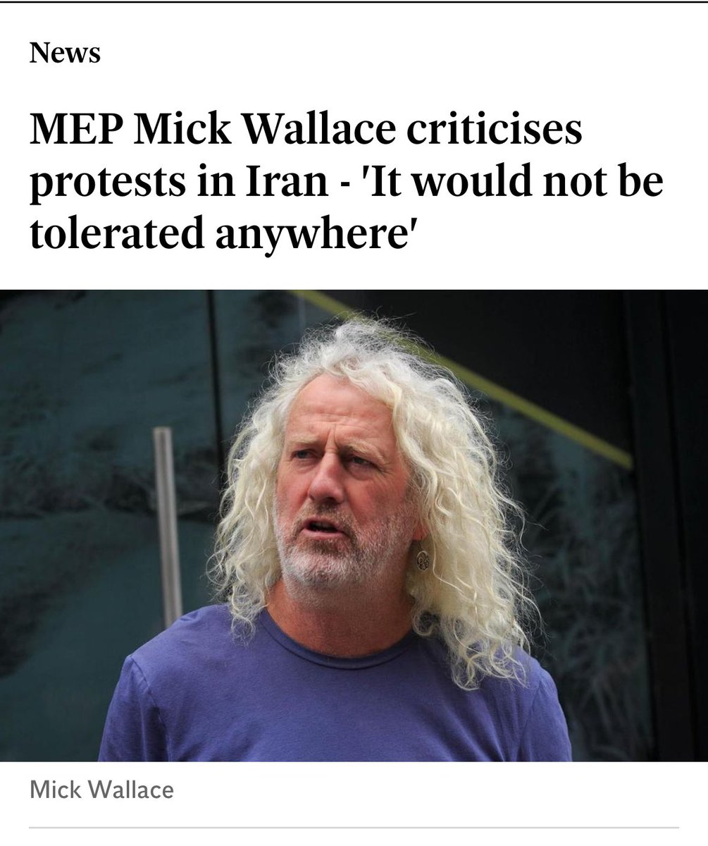 When the Iranian regime unleashed atrocities against women seeking freedom, most people’s concern was for the women & that they would prevail. For Mick Wallace, his concern was for… the regime. “Iran is under attack” he shamefully said on EP floor. 38 days to go. Vote him out.