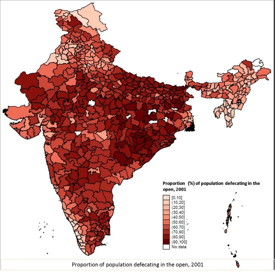 Percentage of Indians Defecating in the open. 🇮🇳💩