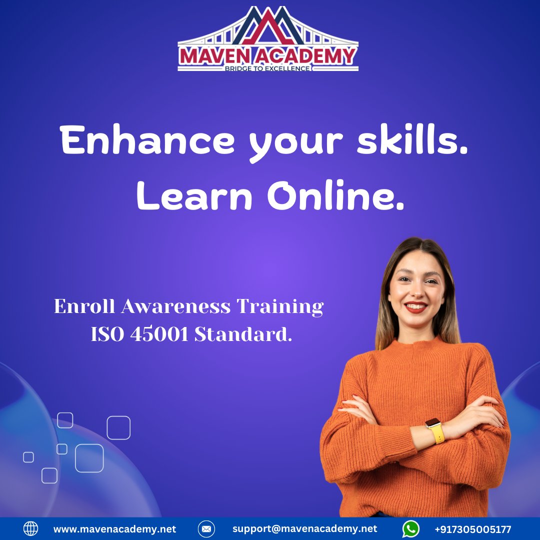 Enroll now: mavenacademy.net/courses/awaren…

#safetytraining #safetyfirst #healthandsafety #ISO45001 #iso45001standard #iso45001training #workplacesafety #T20WorldCup2024 #constructionsafety #firesafety #safetyculture #safetyatwork #safetyprofessionals