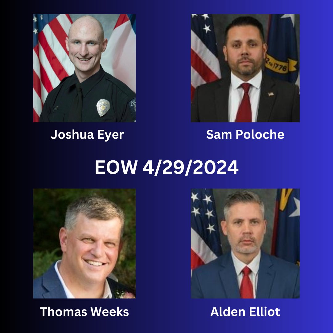 EOW 4/29/2024 💙 We now know all four law enforcement officers killed during the US Marshals warrant operation in East Charlotte.