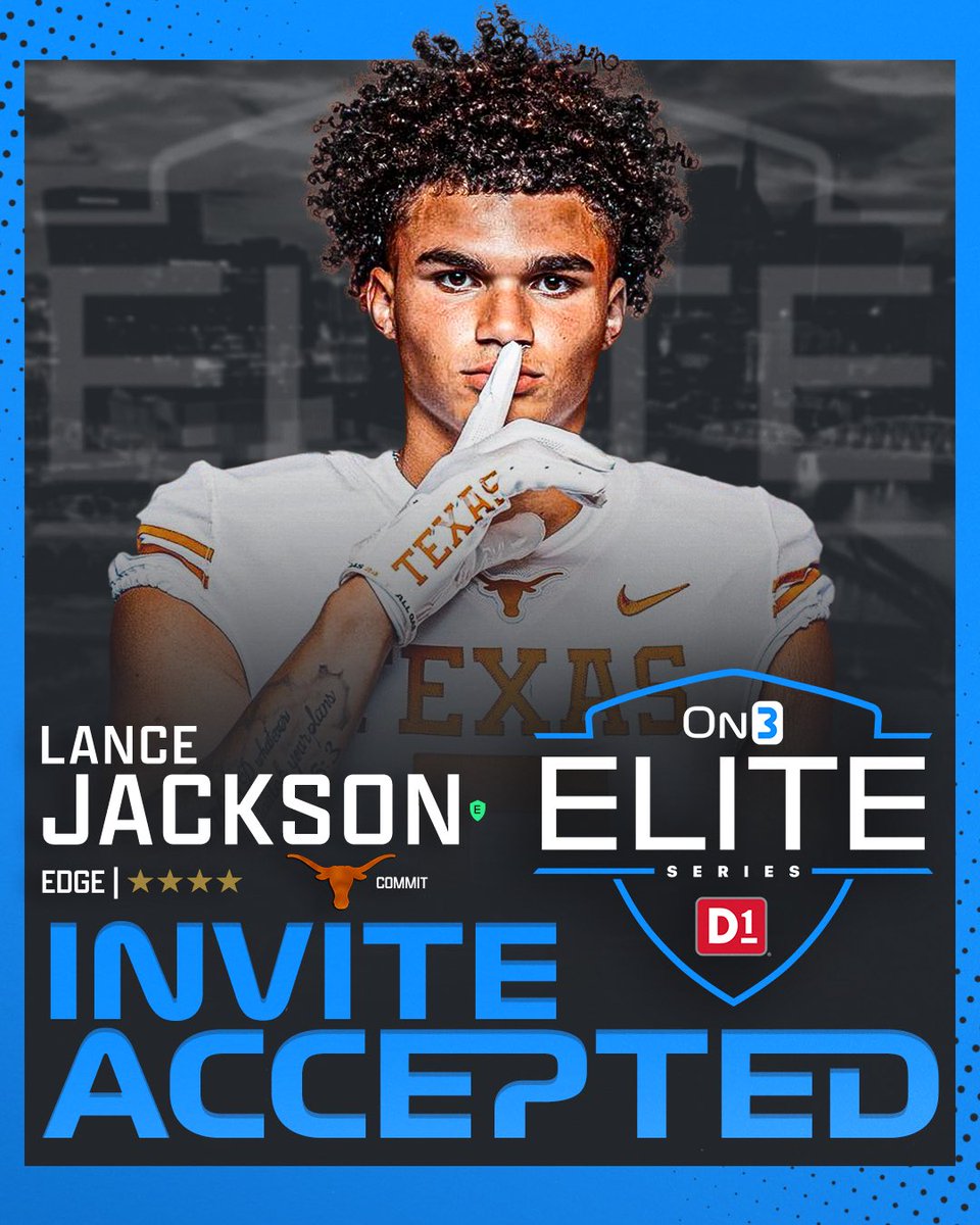 In 𝙀𝙡𝙞𝙩𝙚 company 🫡

Texas commit, Lance Jackson is Nashville bound for the 2024 On3 Elite Series. 

#EliteStartsHere