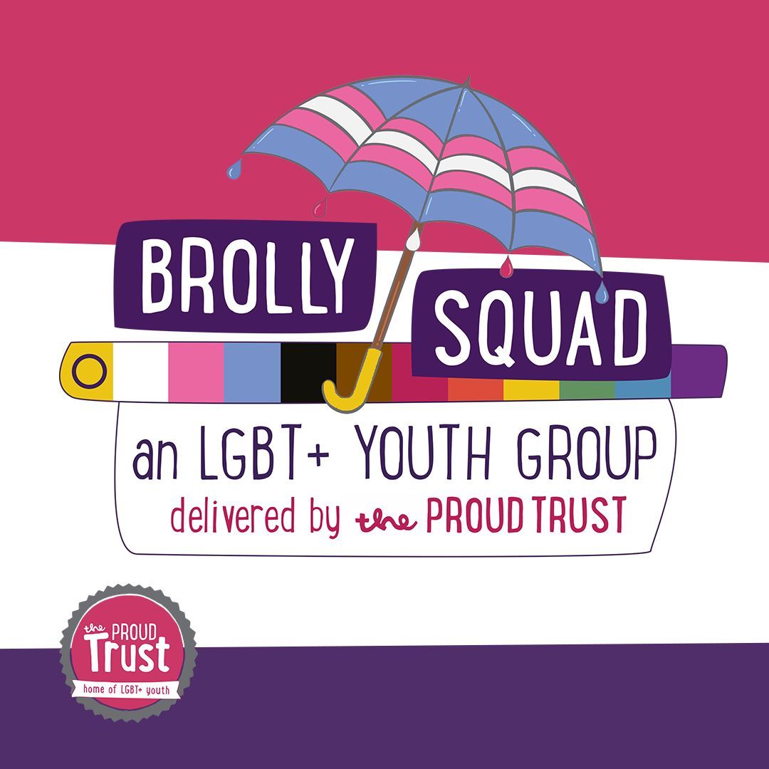 🏳️‍⚧️☔ Brolly Squad is a #Manchester based youth group for LGBT+ young people whose identity falls under the #trans and non-binary umbrella, and those exploring their gender. For more info, click here 👉 buff.ly/3VATxPG