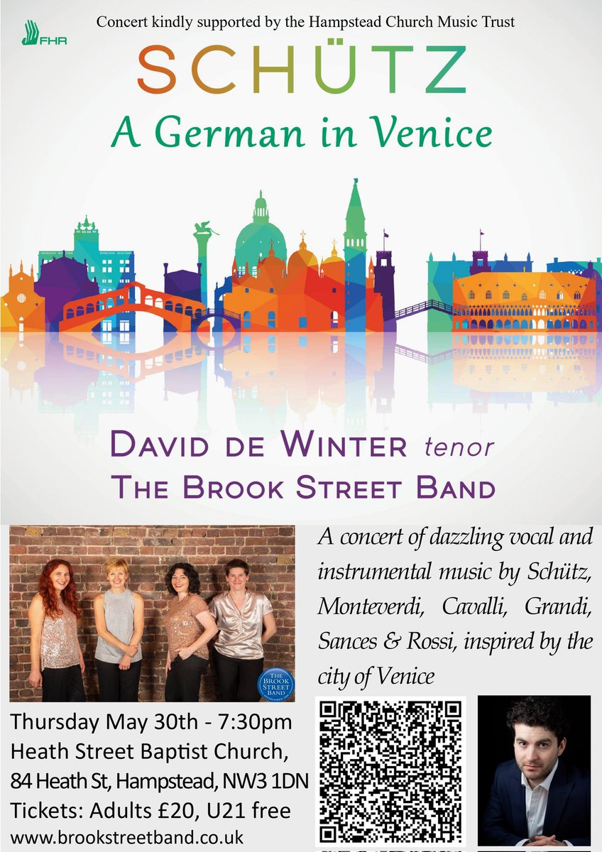 It's a month until our Schütz concert in Hampstead on May 30th with @BrookStreetBand. Come and hear this incredible music, recently described as 'life-affirming' by @RobertHugill. Tickets on sale now: ticketsource.co.uk/whats-on/hamps…