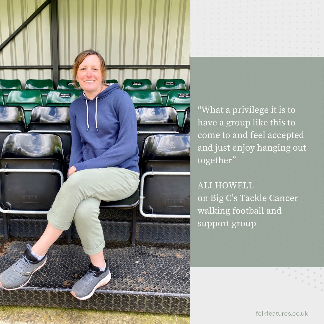 🌟 Ali Howell, who is living with stage 4 bowel cancer, on @bigctweets’ Tackle Cancer walking football and support group - and other reasons to be thankful…

folkfeatures.co.uk/how-ali-is-tac…

#BowelCancerAwarenessMonth #folkfeatures