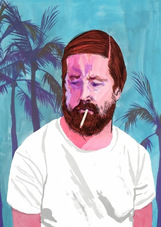 Excellent portrait of Brian Wilson by Brooklyn-based illustrator @matt_rota
