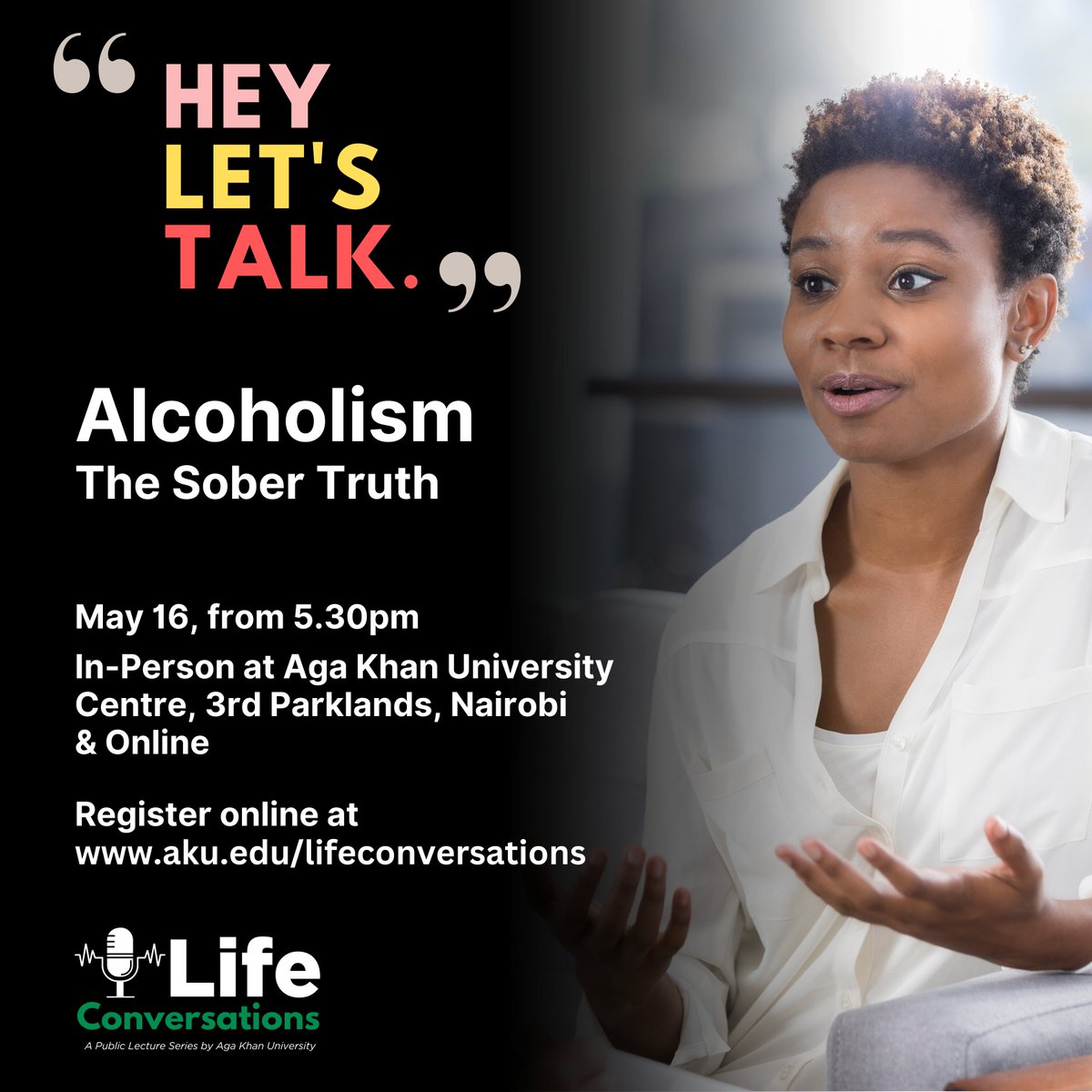 The Aga Khan University Hospital, Nairobi will host a public forum which look at the alcohol consumption, and will cover responsible drinking and look at the associated health risks and addiction. Sign up to be part of this here aku.edu/gsmc/Pages/lif…