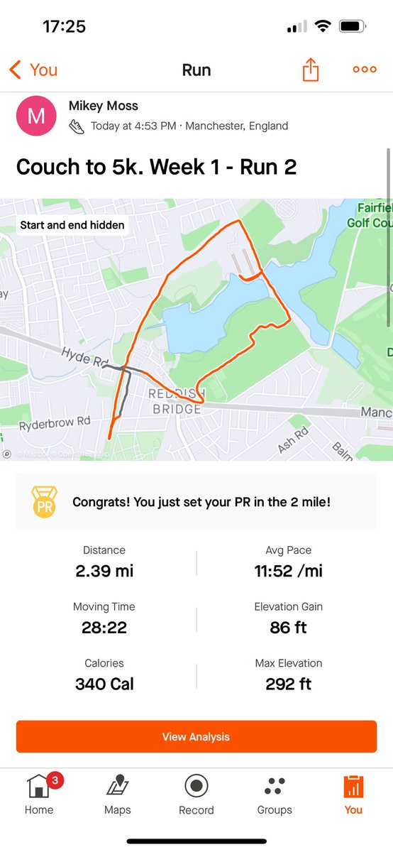 This one was tough! I was exhausted after work today and really didn’t want to go, especially because it’s really hot today, but I had a nap and pushed on through! #couchto5k