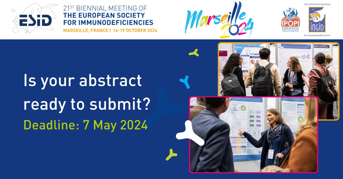 The preliminary program for #ESID2024 is now available! Submit your latest research on #PID-related topics before May 7 #immunodeficiencies #immunobiology #immunity @ESIDsociety