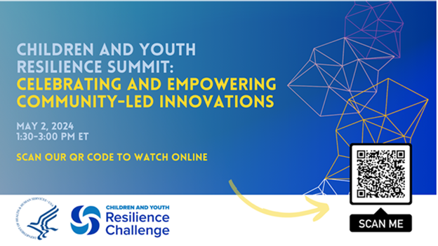 Join us TODAY at 1:30pm ET for the Children and Youth Resilience Summit Innovators Showcase, featuring 14 community-led innovations and their unique stories of impact, growth, and learning on promoting children and youth resilience hhs.gov/live