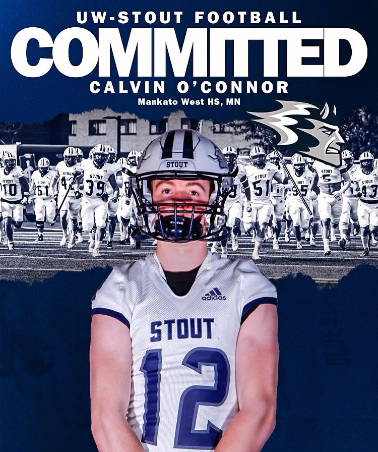 Excited to announce that I will be continuing my academic and athletic career at @uwstoutfootball‼️Go Blue Devils!