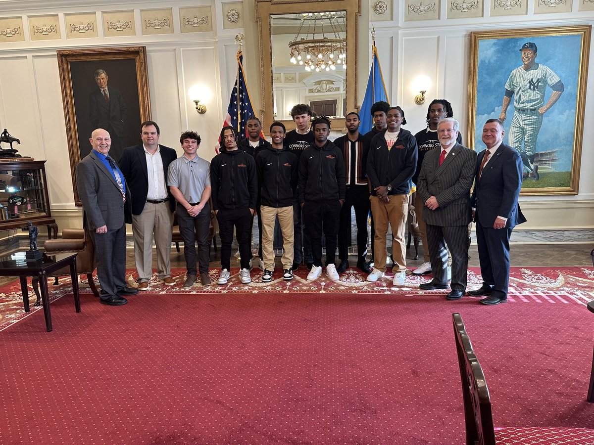 This morning the Cowboys were recognized at the State Capital for all their accomplishments during the 2023-2024 Season which included the OCAC Regular Season Championship, Region 2 Championship, and an NJCAA Final Four Thank you to everyone at the Capitol for this honor!
