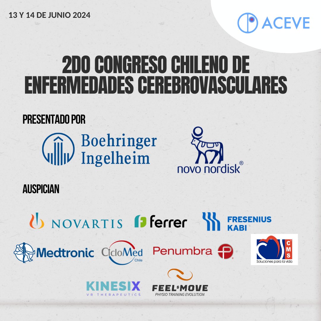 2DO CONGRESO CHILENO DE ENFERMEDADES CEREBROVASCULARES 🧠 Conoce el Módulo 4: Novedades en prevención secundaria: Hipolipemiantes, hipoglicemiantes, hipotensores, dieta y ejercicio. 👨‍⚕️👩‍⚕️ ✍️Organizado por Dr. Rodrigo Guerrero ✨Invitada internacional Dra. @VirgiPL