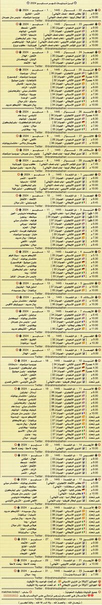 أبرز مباريات شهر مايو 2024

شهر الحسم والتتويج 🏆🥇

- ختام الدوريات الأوروبية
- نهائي الدوري الأوروبي
- نهائي المؤتمر الأوروبي
- نهائي دوري أبطال آسيا
- نهائي دوري أبطال أفريقيا
- نهائي كأس الإتحاد الإنجليزي
- نهائي كأس اسكتلندا
- نهائي كأس ألمانيا
- نهائي كأس فرنسا

* مواعيد و