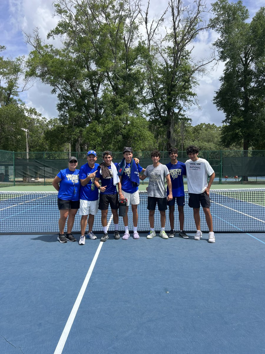 Lightning strikes for our boys tennis team in the State Semifinal match up against a very talented Lake Nona. Onto the State Championship at 1:30pm!!! 🎾⚡️ @TeamCypressBay @PrincipalCBHS