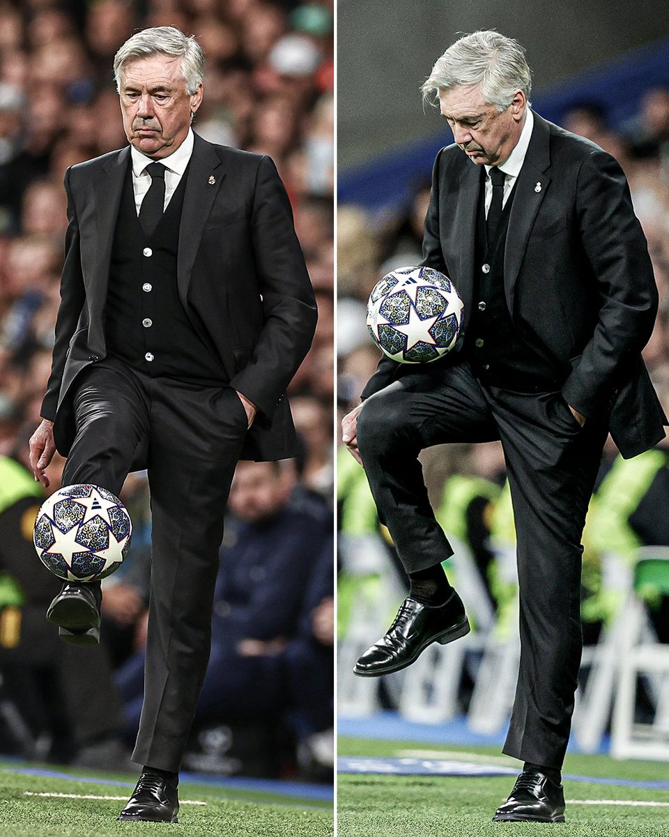 When Carlo Ancelotti put his touch on display on the touchline ✨ Class is permanent 🍷