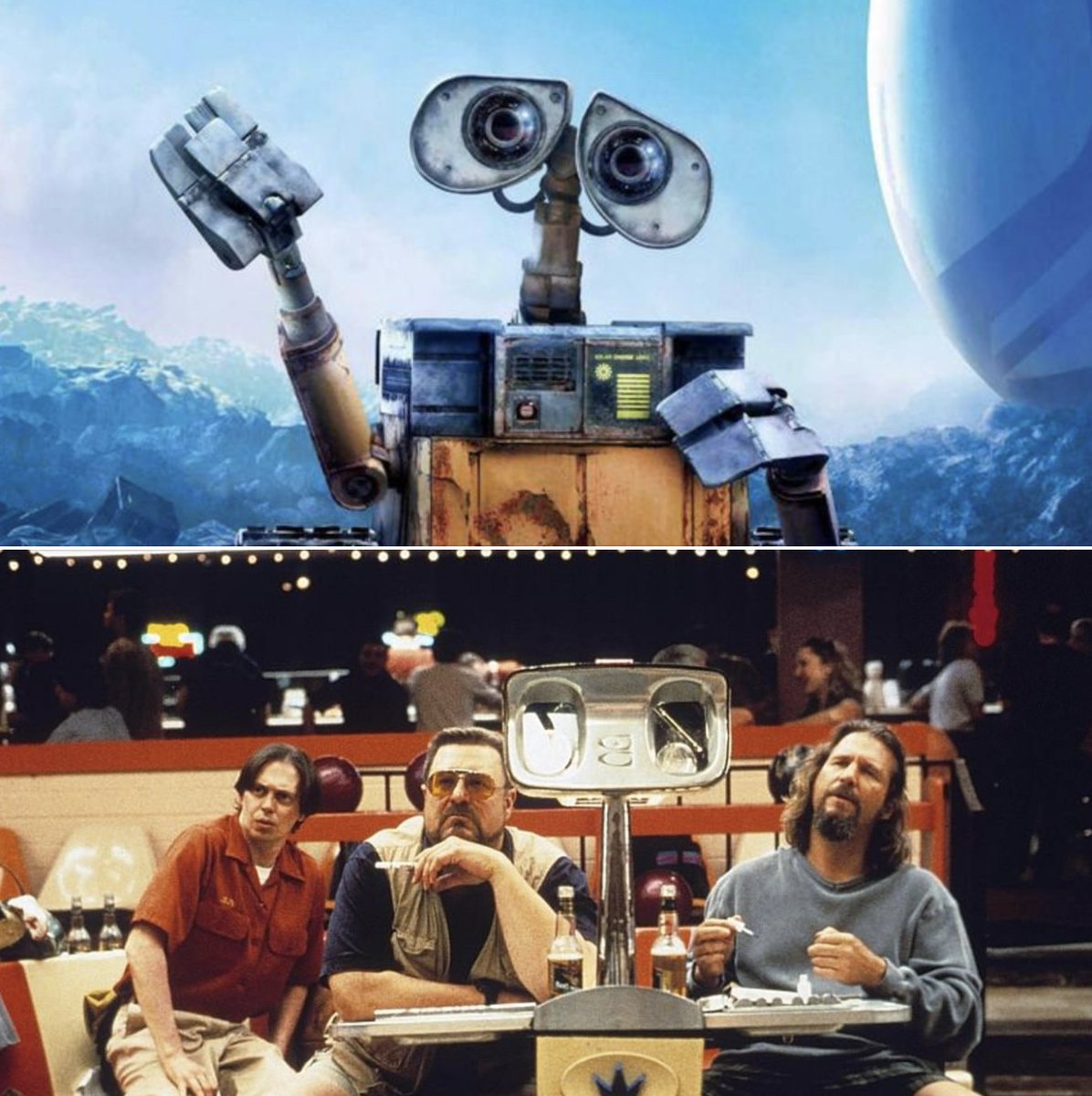 Wall-E (2008) looks like the bowling table in The Big Lebowski (1998). Intentional or coincidental?