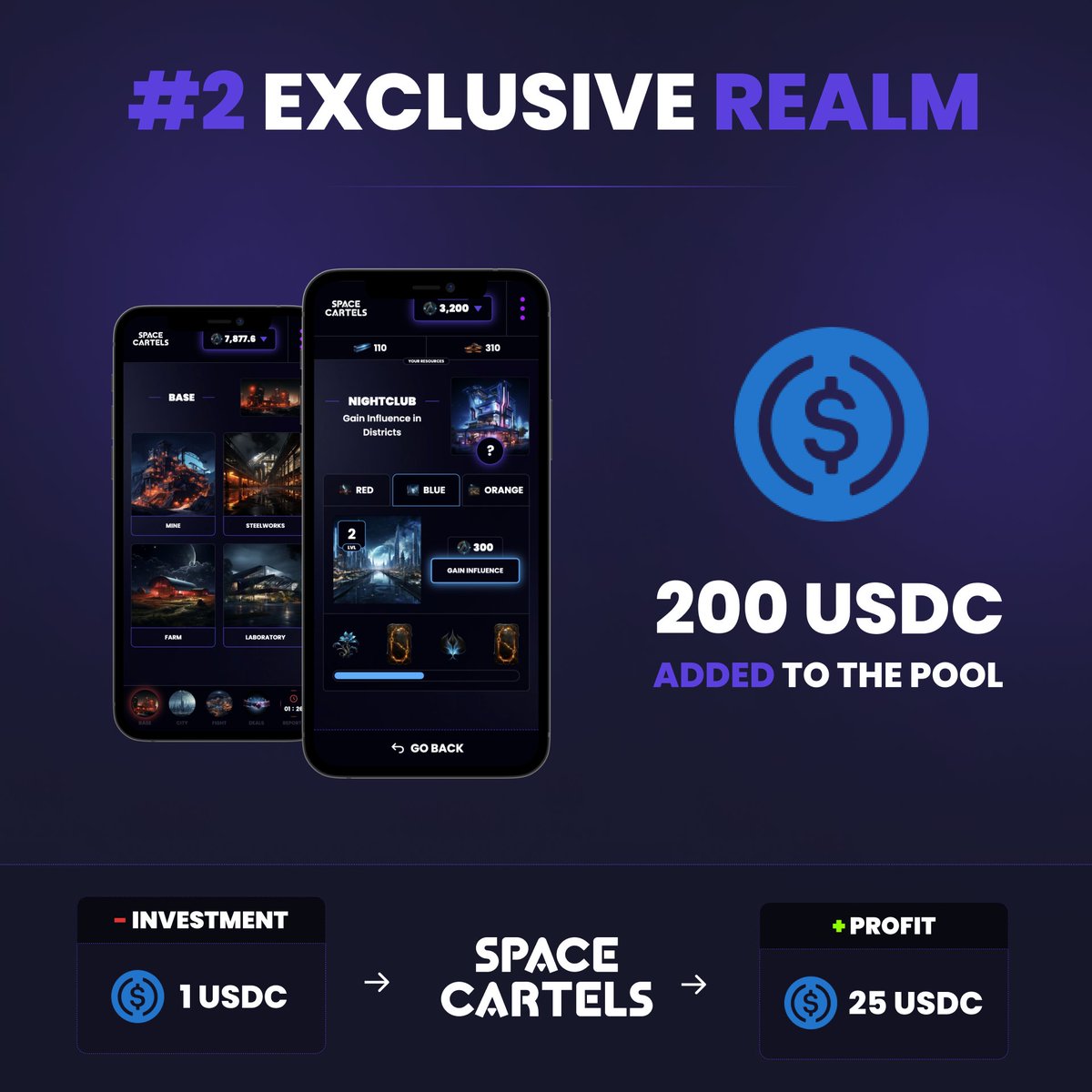 We're kicking off registration for the next Exclusive Realm! 🏆 200 USDC added to the pool, 🥇 Minimum 25 USDC for 1st place, 💵 Registration with just 1 $USDC! Registration link in the comments!👇