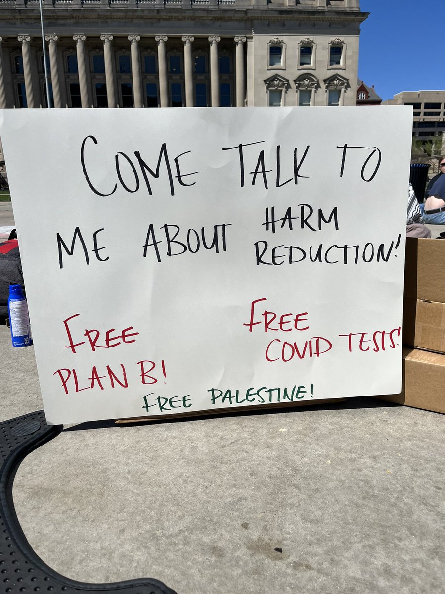 i’m handing out free Plan B & free COVID tests in the liberated zone @ UW Madison. come join us!