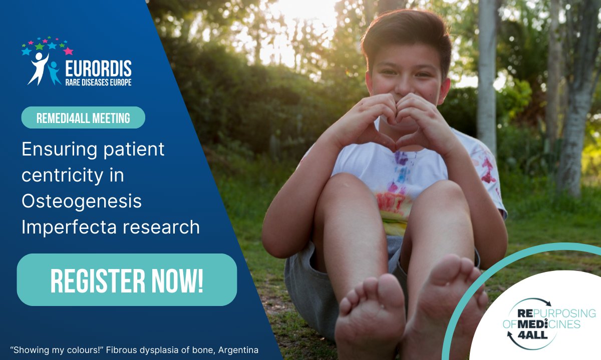 📣 Calling all members of the osteogenesis imperfecta (OI) and rare bone disease communities! In collaboration with EURORDIS, @REMEDi4ALL is hosting a meeting dedicated to amplifying the voice of patients in OI research. 🔗 Make your voice heard! go.eurordis.org/TuN0qG