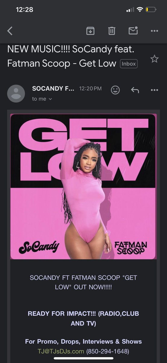 Just sent my blast out for <a href="/RealSoCandy/">RealSoCandy</a> X <a href="/fatmanscoop/">Fatman Scoop</a> “Get Low” DJS TAP in if you didn’t get it!!! This the one right here 🔥🔥🔥🔥 LFG!! <a href="/TJsDJs/">TJ Chapman</a> <a href="/trapbeckham/">TRAP BECKHAM</a> <a href="/MakeItBang305/">Make It Bang</a> 🕺🏿