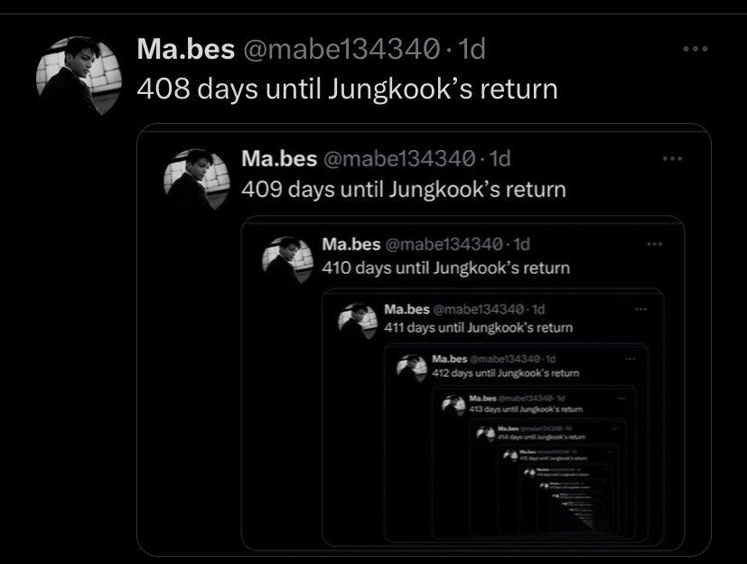407 days until Jungkook’s return