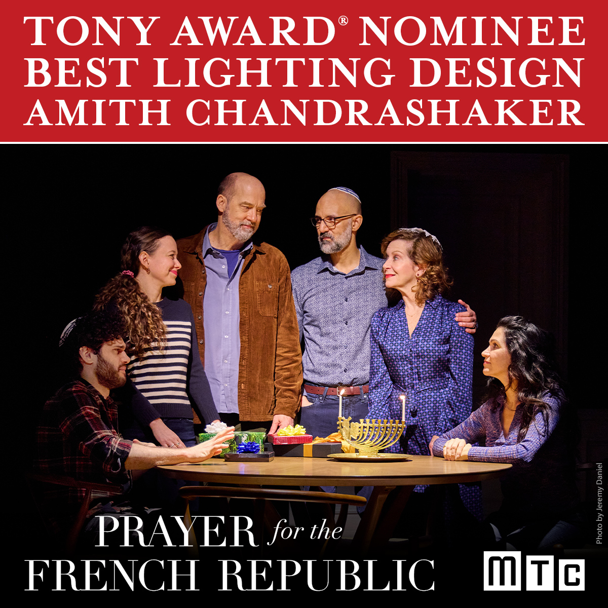 Prayer for the French Republic is a 2024 Tony Award nominee! ❤️ Winner of the 2022 Drama Desk and Outer Critics Circle Awards for Best New Off-Broadway Play, this epic production told the story of one French family, seven decades apart. Congratulations to the entire team!