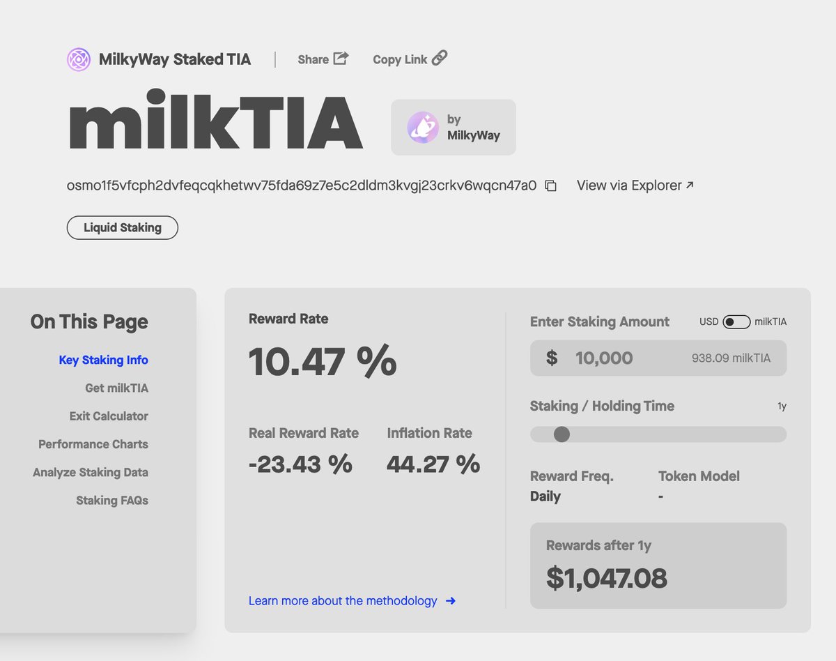 Gmilk🥛 Explore liquid staking on Celestia with $milkTIA, now available via our website & Staking Data API Drink up frens ↓ stakingrewards.com/asset/milkyway…