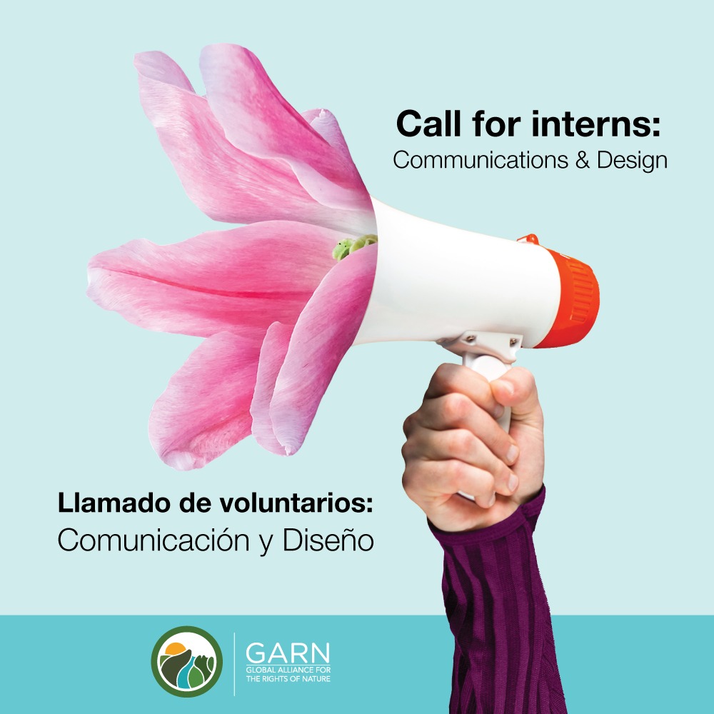 🌿 Call for Communication and Design Interns/Volunteers! 📣🌍 Llamado a voluntarios/as en Comunicación y Diseño! Apply by May 10th, 2024: garn.org/call-for-inter… Together, let's make a difference! 🌱 #RightsOfNature #Volunteers #CallForVolunteers #Voluntarios