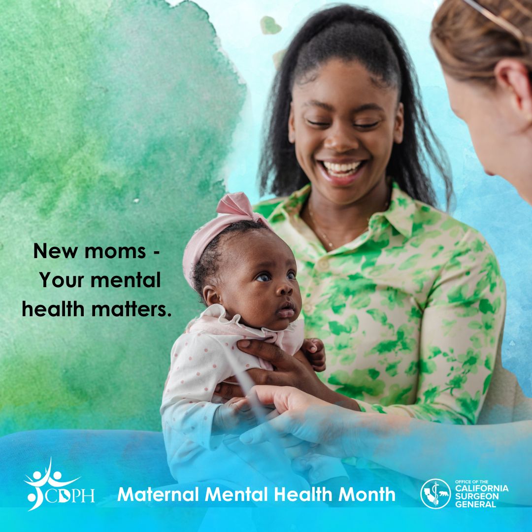 Moms, and new parents – it’s important to prioritize your mental health. Make time for yourself, rest, connect with others, and remember to ask for help when you need it. ❤️ 📲 Learn more at go.cdph.ca.gov/MaternalMental… #MaternalMentalHealthMonth @CA_OSG