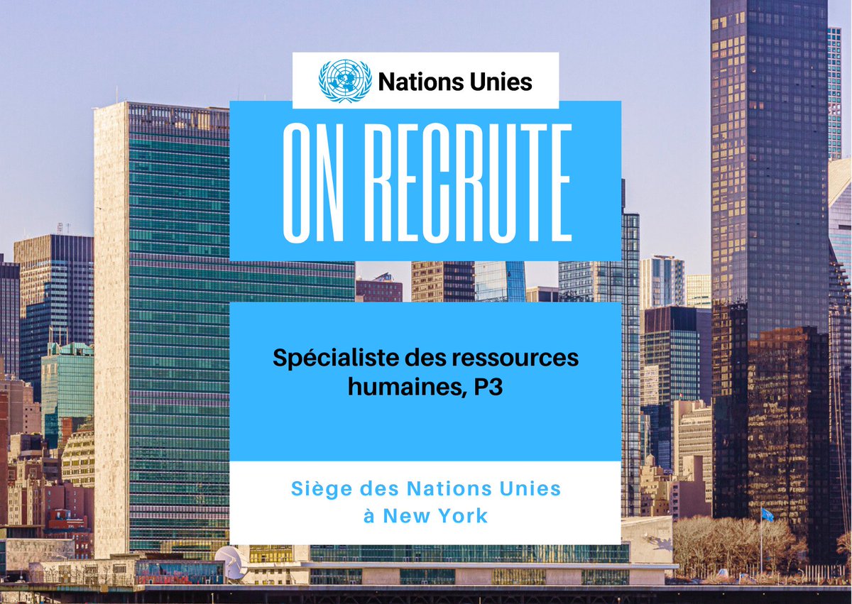 🗂️ On recrute: spécialiste des ressources humaines au #UNHQ ⤵️

Expérience :
✅ 5 ans en gestion RH, administration, etc.
✅ expérience dans le système ONU ou une autre org. int'ale
✅ module de gestion RH d’un progiciel de gestion intégré

➡ bit.ly/49YtNQO
🗓️ 17/5/24