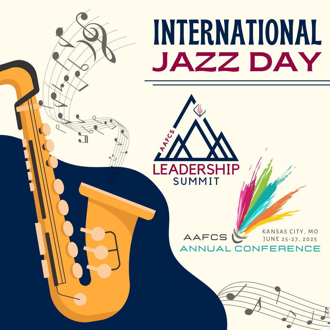 Happy International Jazz Day!! Did you know that Kansas City, Missouri has a rich history of jazz music? Join the AAFCS in Kansas City for our 2024 Leadership Summit and 2025 Annual Conference and experience all the jazz this city has to offer! #AAFCS #AAFCS_LS #AAFCSAC25