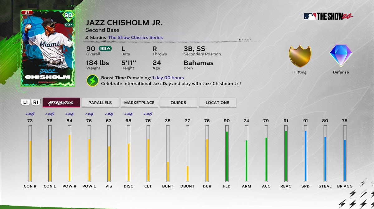 🎶🎵🎷It's International Jazz Day🎷🎵🎶 So we're gonna make 💿The Show Classics @j_chisholm3 🔋#Supercharged🔋 to a 99 OVR for 24 hours only! Hopefully you grabbed him while he was free in The Show Shop.